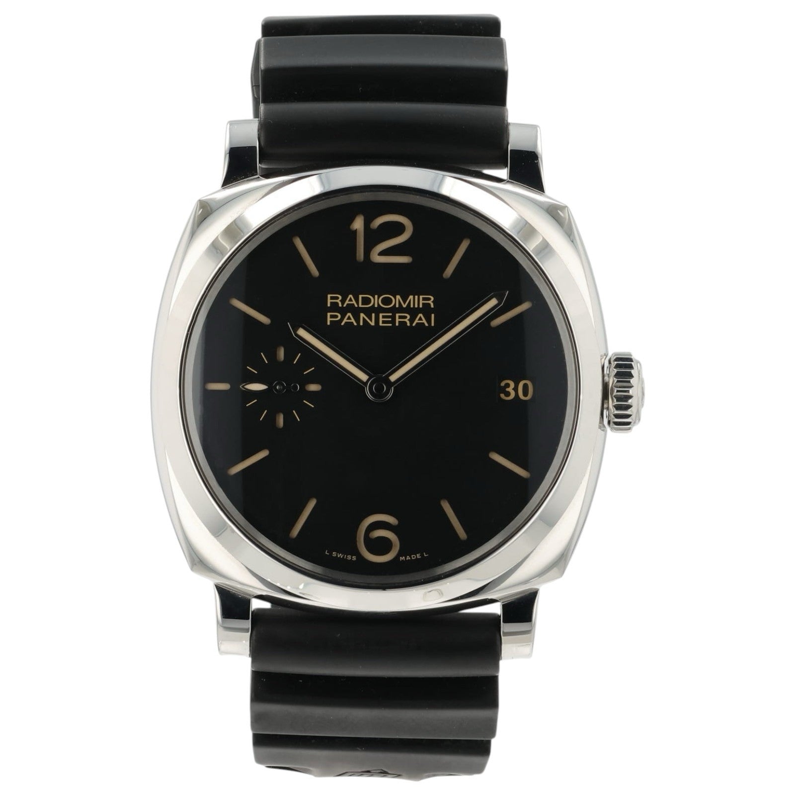 Panerai Radiomir Black Dial Stainless Steel 47mm Manual Wind Mens Watch PAM00514