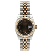 Rolex Datejust Ladies 26mm Rose Gold Steel Automatic Diamond Watch 179171 B+P