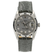 Rolex Oyster Perpetual Date Gray Dial Steel 34mm Auto Unisex Watch 1501