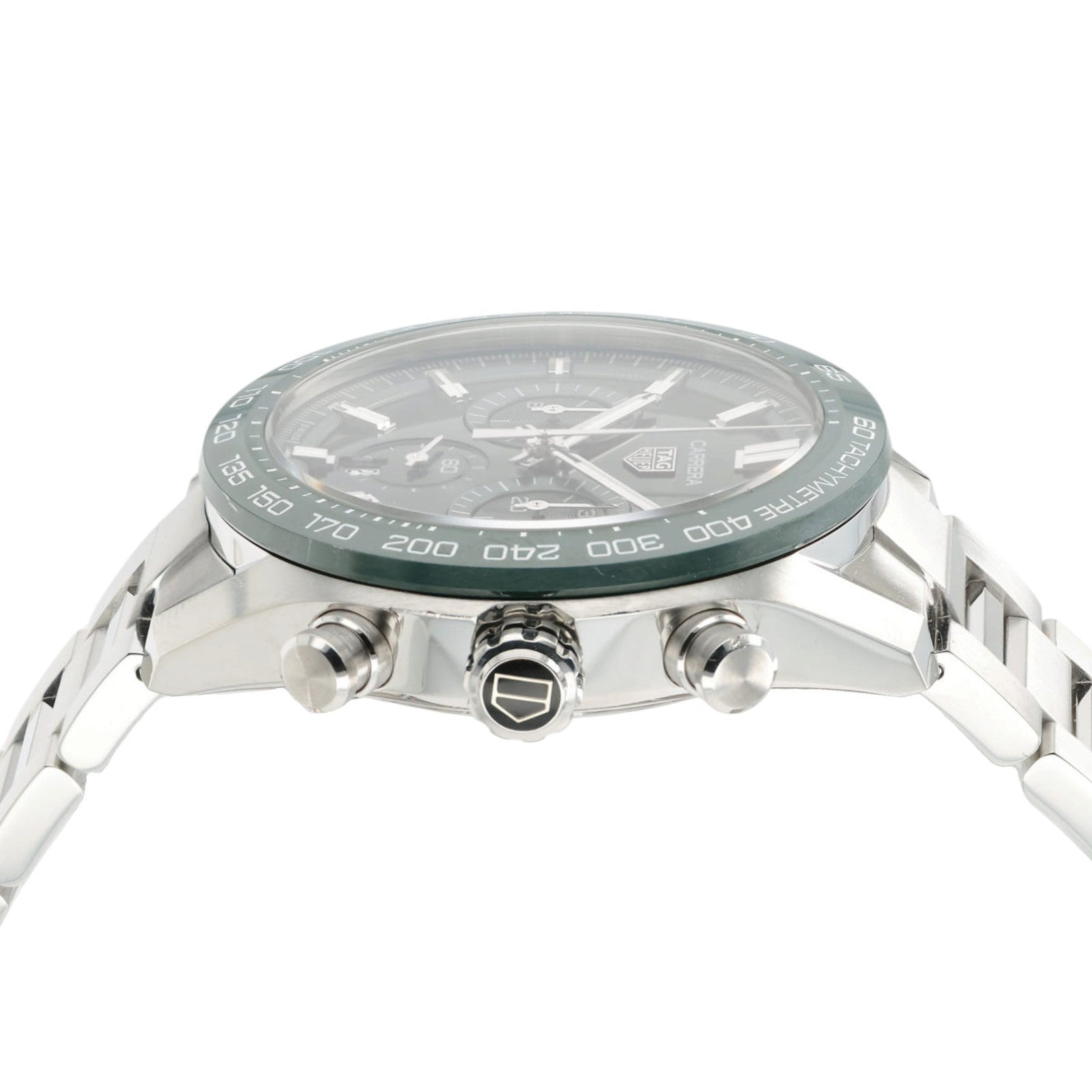 Tag Heuer Carrera Chrono Green Dial Satinless Steel 44mm Automatic Mens CBN2A1A