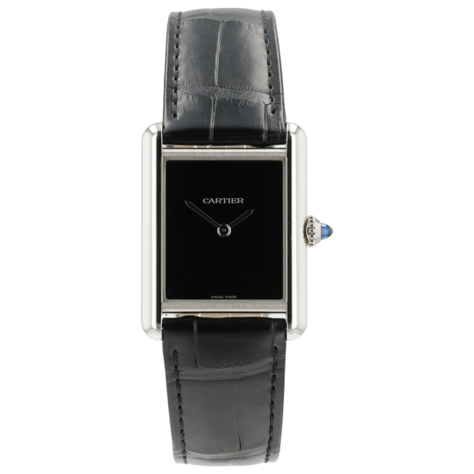 2023 Cartier Tank Must Black Dial Steel 25mm Quartz Unisex Watch WSTA0072