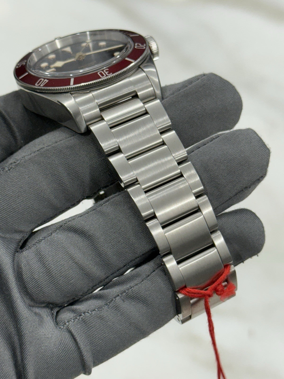 Tudor Black Bay Smiley Stainless Steel Red 41mm Automatic Men's Watch 79220R