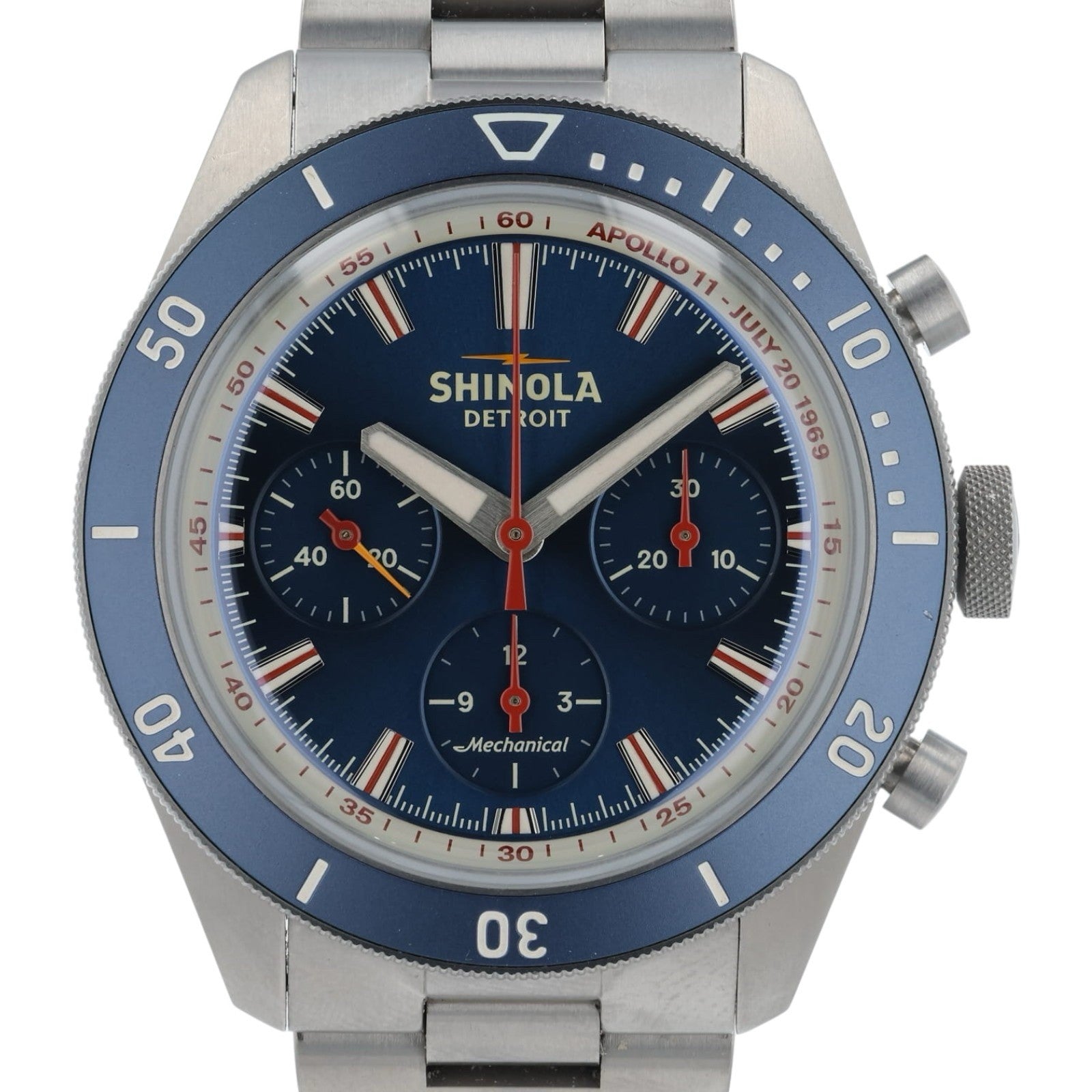 Shinola Mooncraft Monster Titanium Blue Dial 43mm Manual Wind Men’s Watch