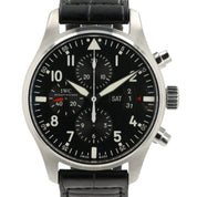 IWC Pilot's Chronograph Black Dial Stainless Steel 43mm Automatic Mens IW377701