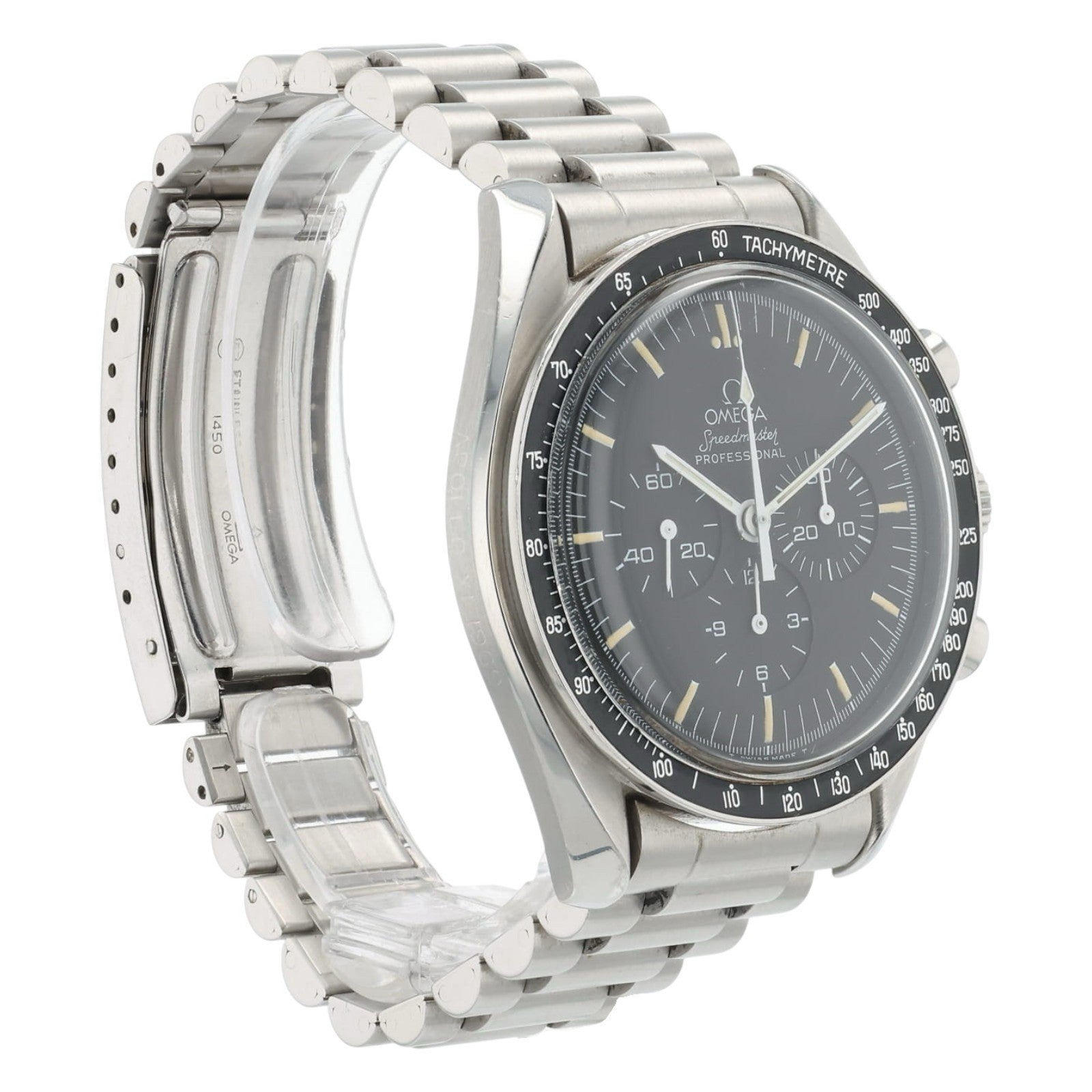 Omega Speedmaster Stainless Steel Black Dial 42mm Manual Wind Mens Watch 145.002