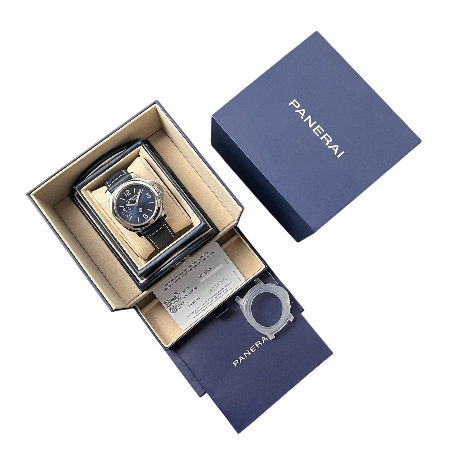 Panerai Luminor Blue Dial Stainless Steel 44mm Manual Wind Mens Watch PAM1085