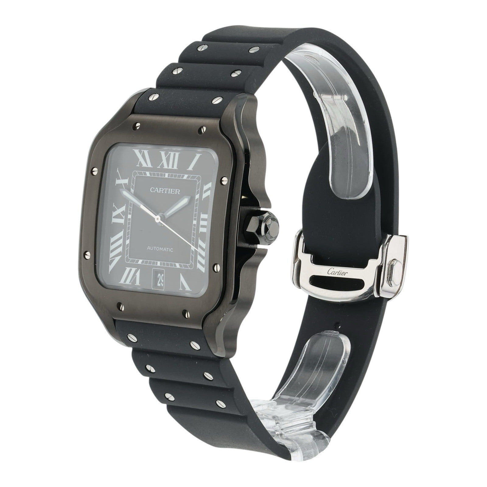 Cartier Santos Stainless Steel Black Dial 39mm Automatic Men’s Watch WSSA0039