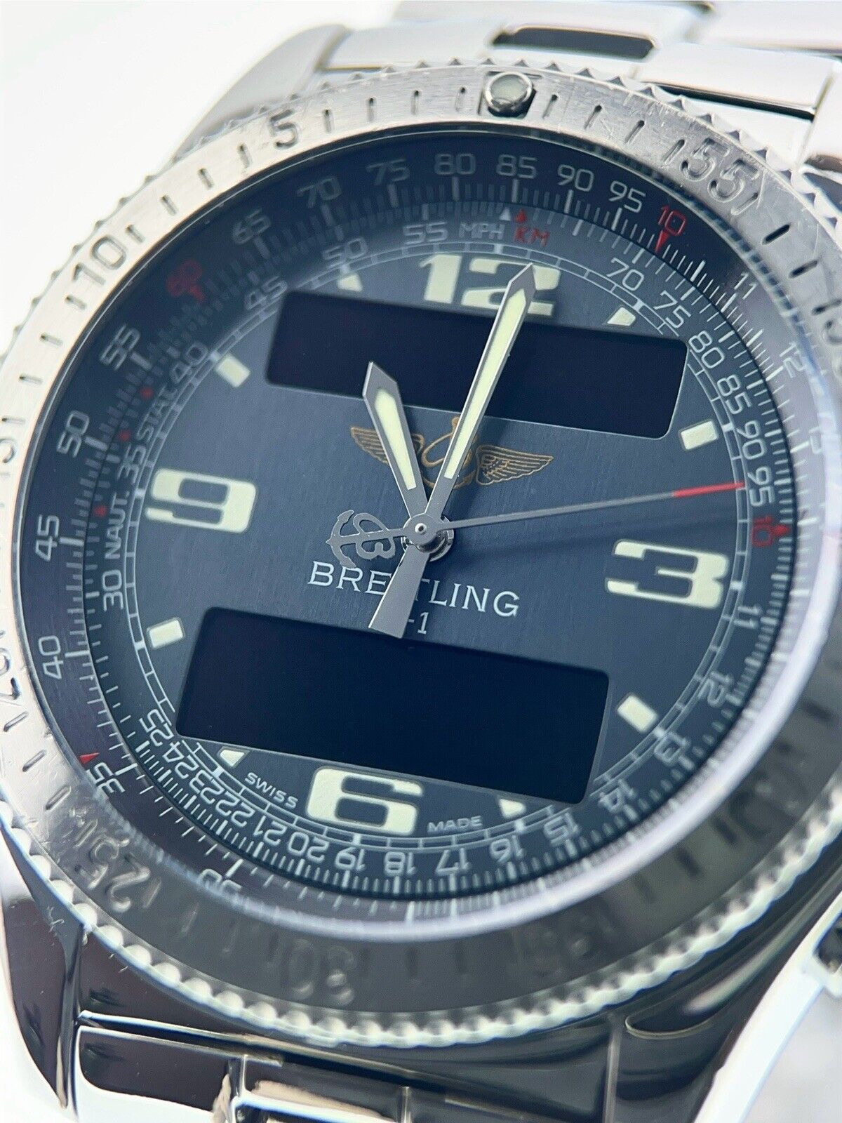 Breitling B-1 Stainless Steel Blue Dial 43mm Quartz Movement Men’s Watch A78362