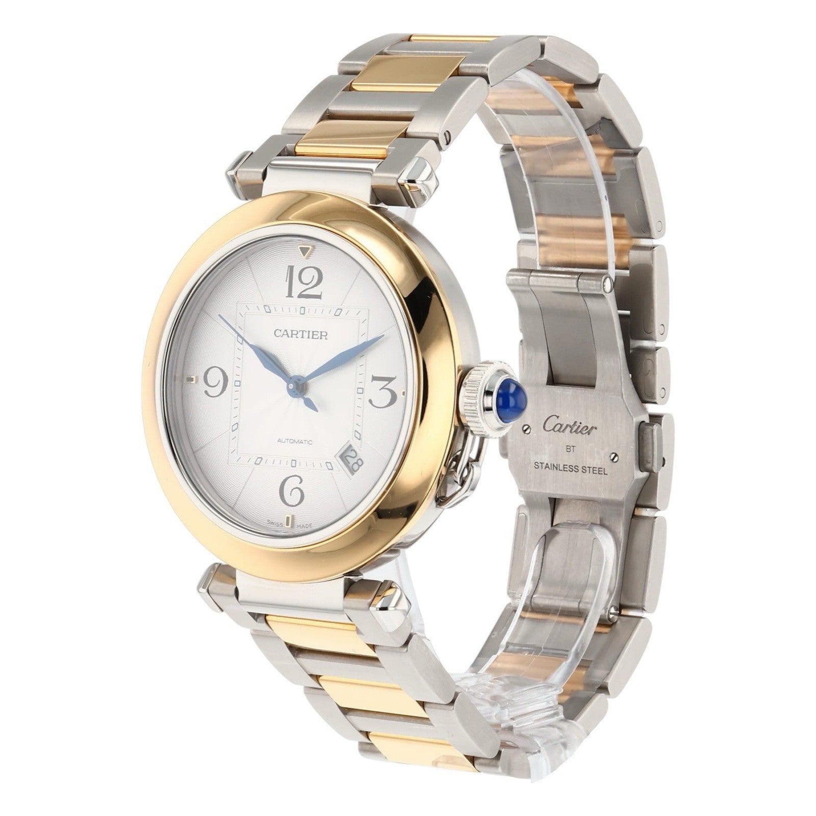 Cartier Pasha Gold & Steel Silver Dial 41mm Automatic Men’s Watch W2PA0009