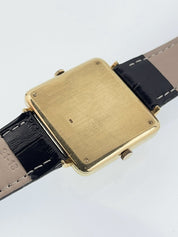 Bueche Girod Dual Time 18k Yellow Gold Black Dial 35mm Manual Wind Watch YG6733