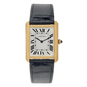 Cartier Tank Solo 18k Gold 3167 27.5mm Quartz Unisex Watch Roman Numerals