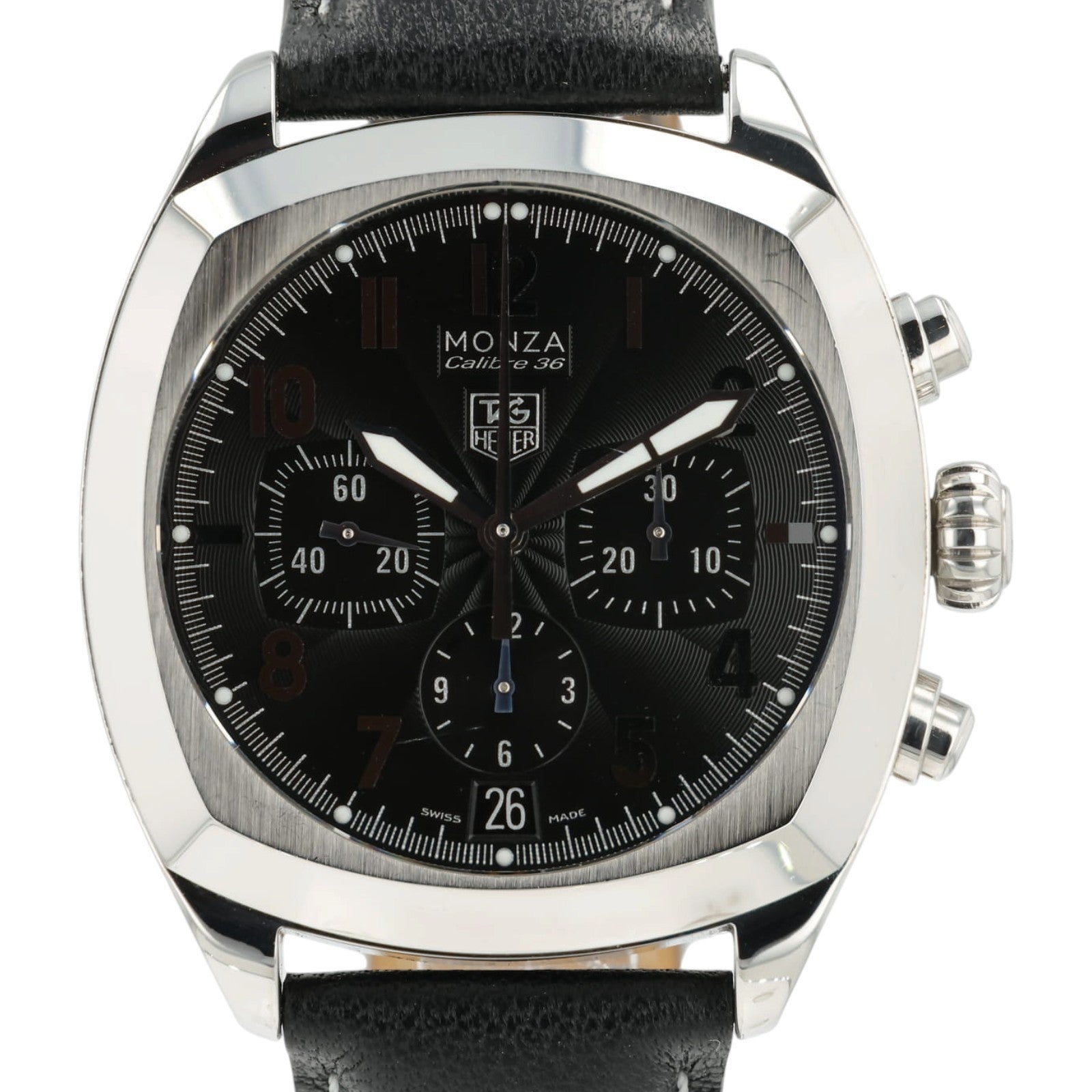 Tag Heuer Monza Black Dial Steel 38mm Automatic Chronograph Mens Watch CR5110