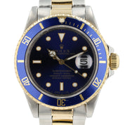 Rolex Submariner Blue Dial Stainless Steel 40mm Automatic Mens Watch 16803