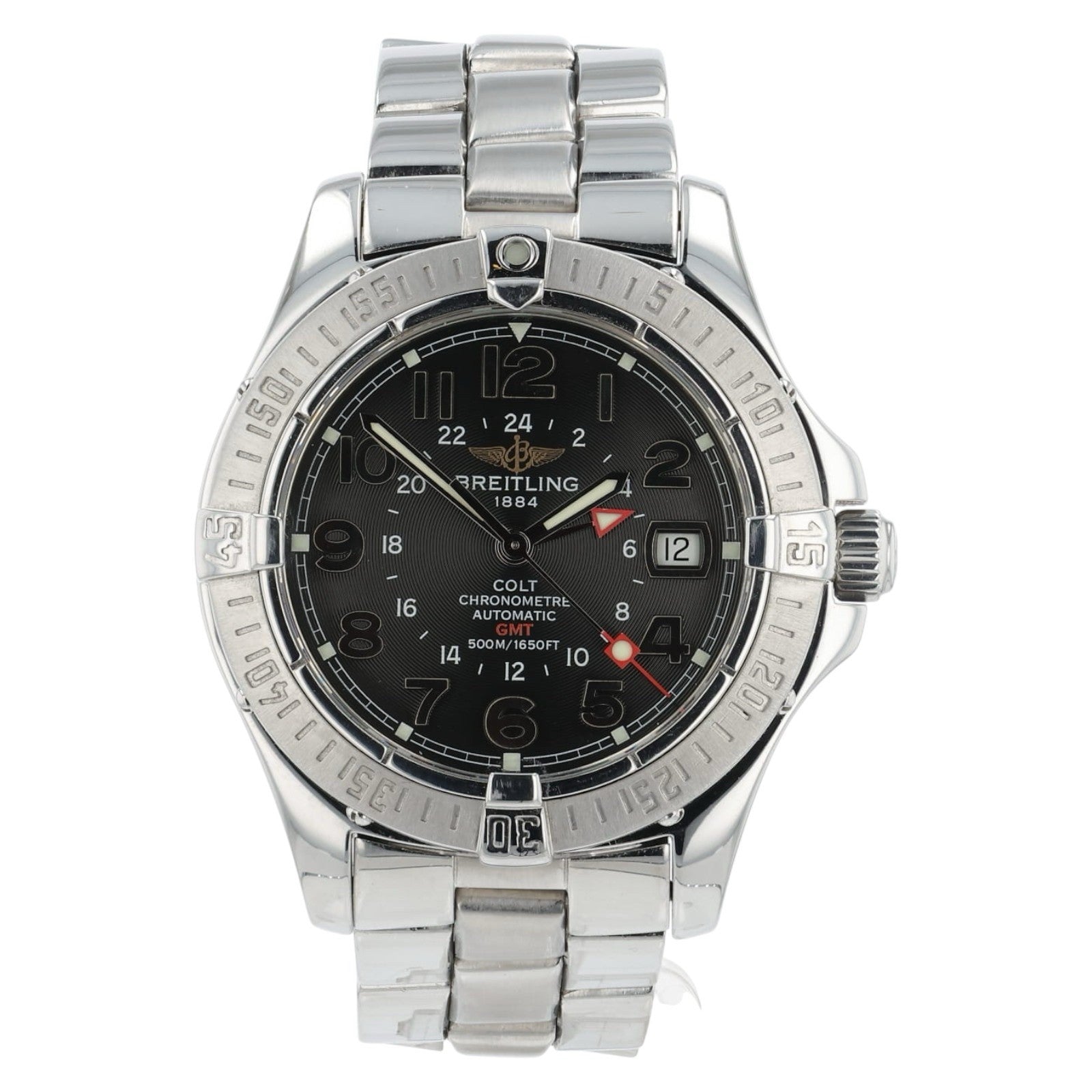Breitling Colt GMT Stainless Steel Black Dial 40mm Automatic Mens Watch A32350