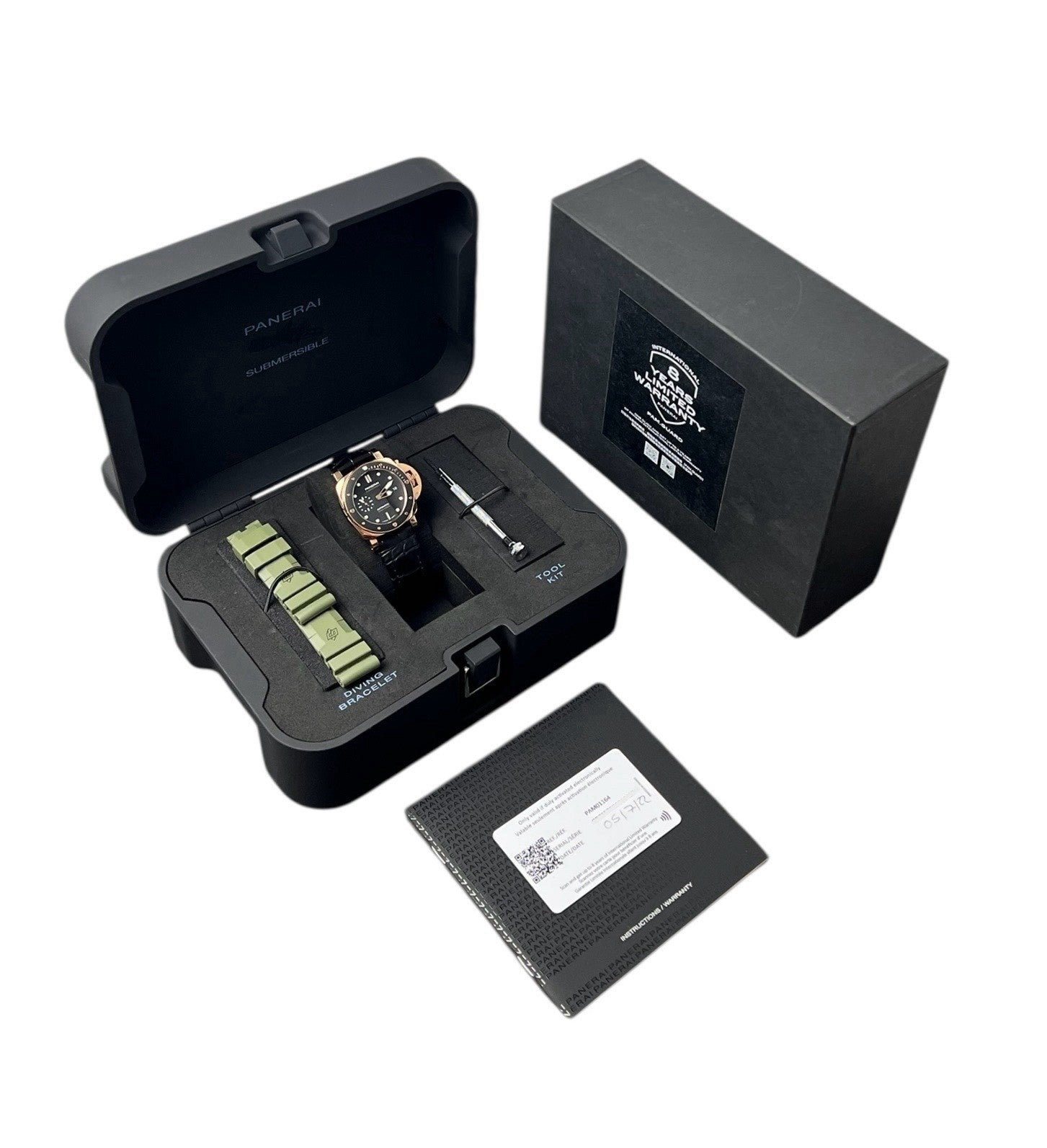 Panerai Submersible 18k Rose Gold Black Dial 42mm Automatic Mens Watch PAM01164