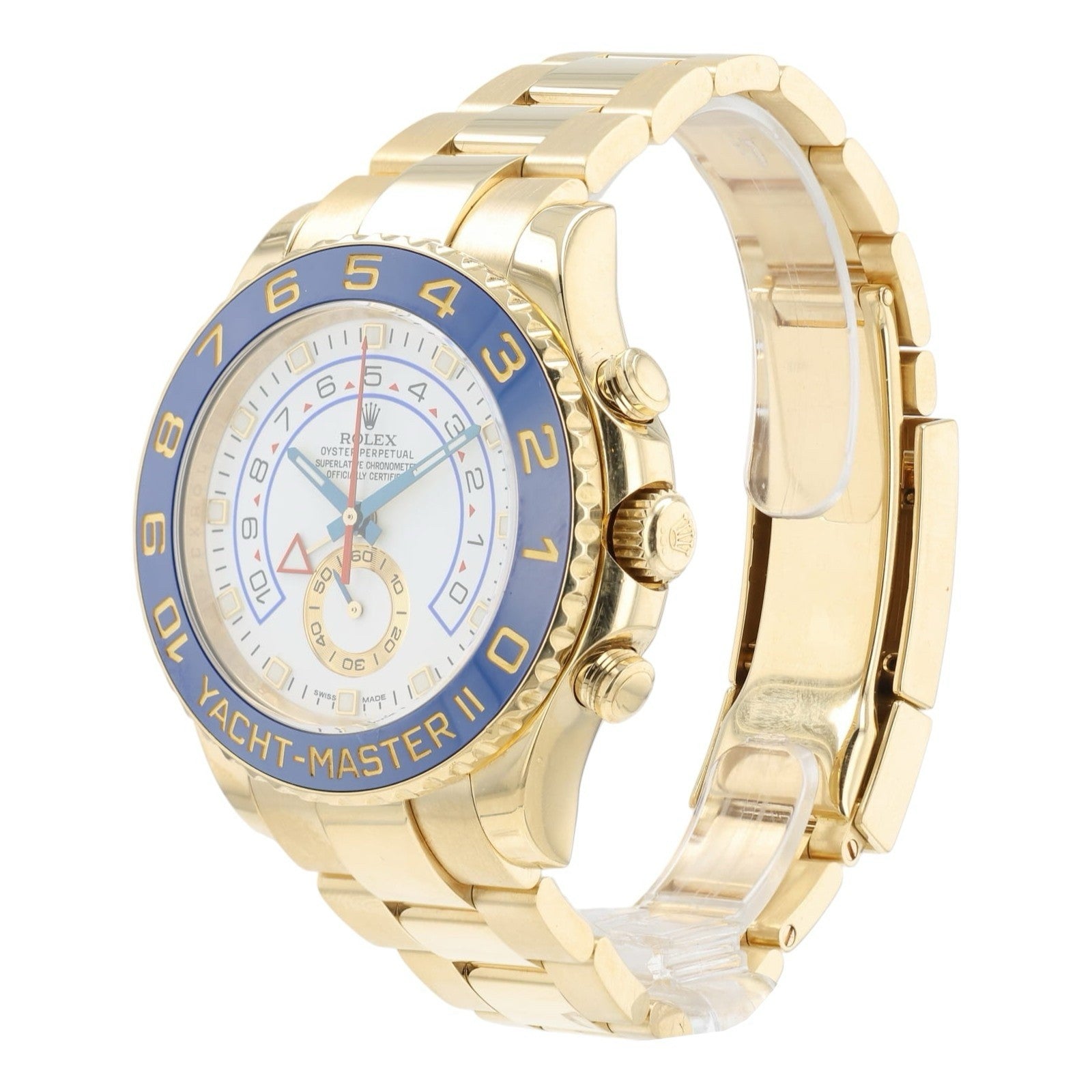 Rolex Yacht-Master II White Dial 18k Yellow Gold 44mm Automatic Men’s 116688