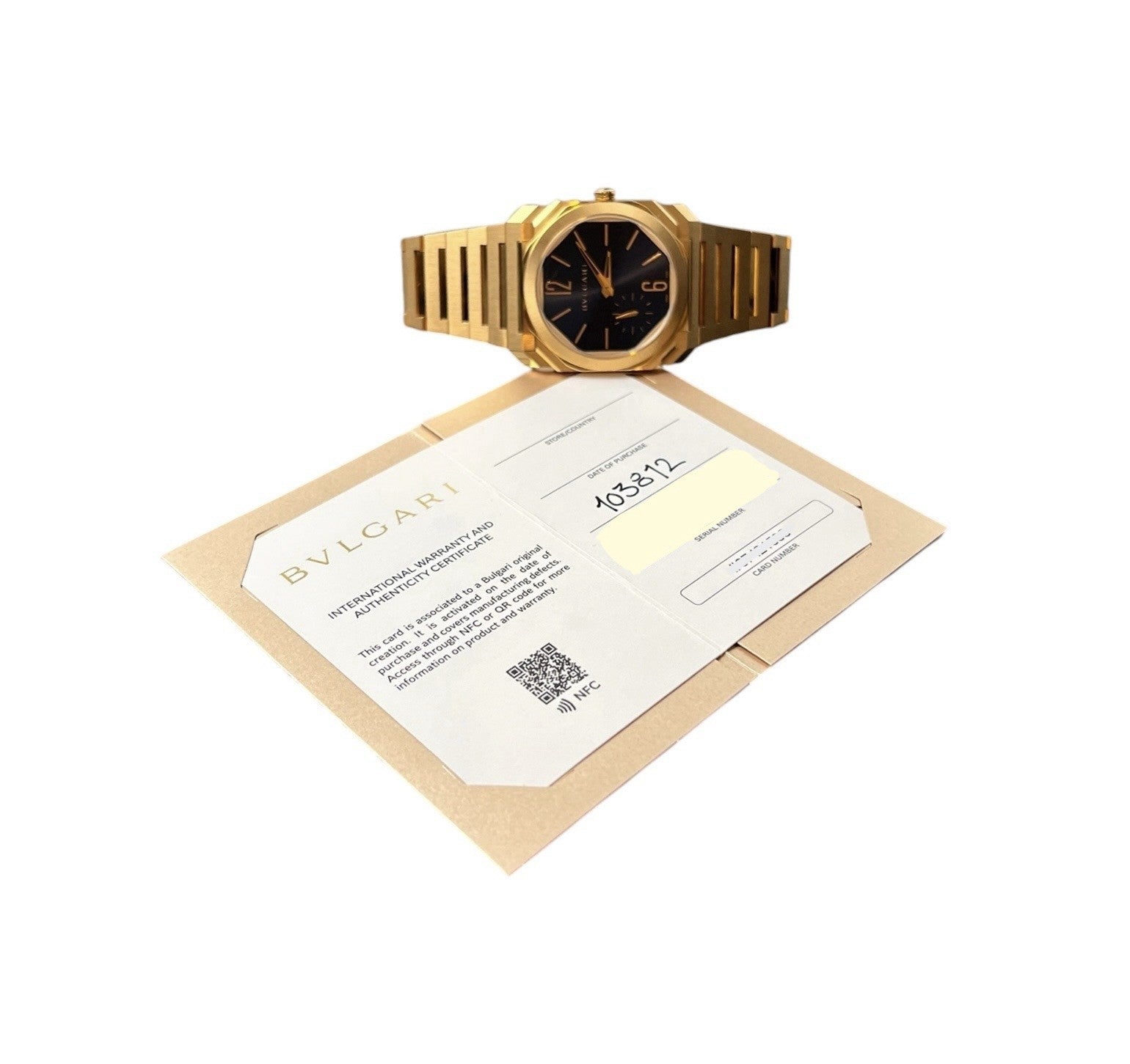 Bulgari Octo Finissimo Blue Dial 18k Yellow Gold 40mm Automatic Mens 103812