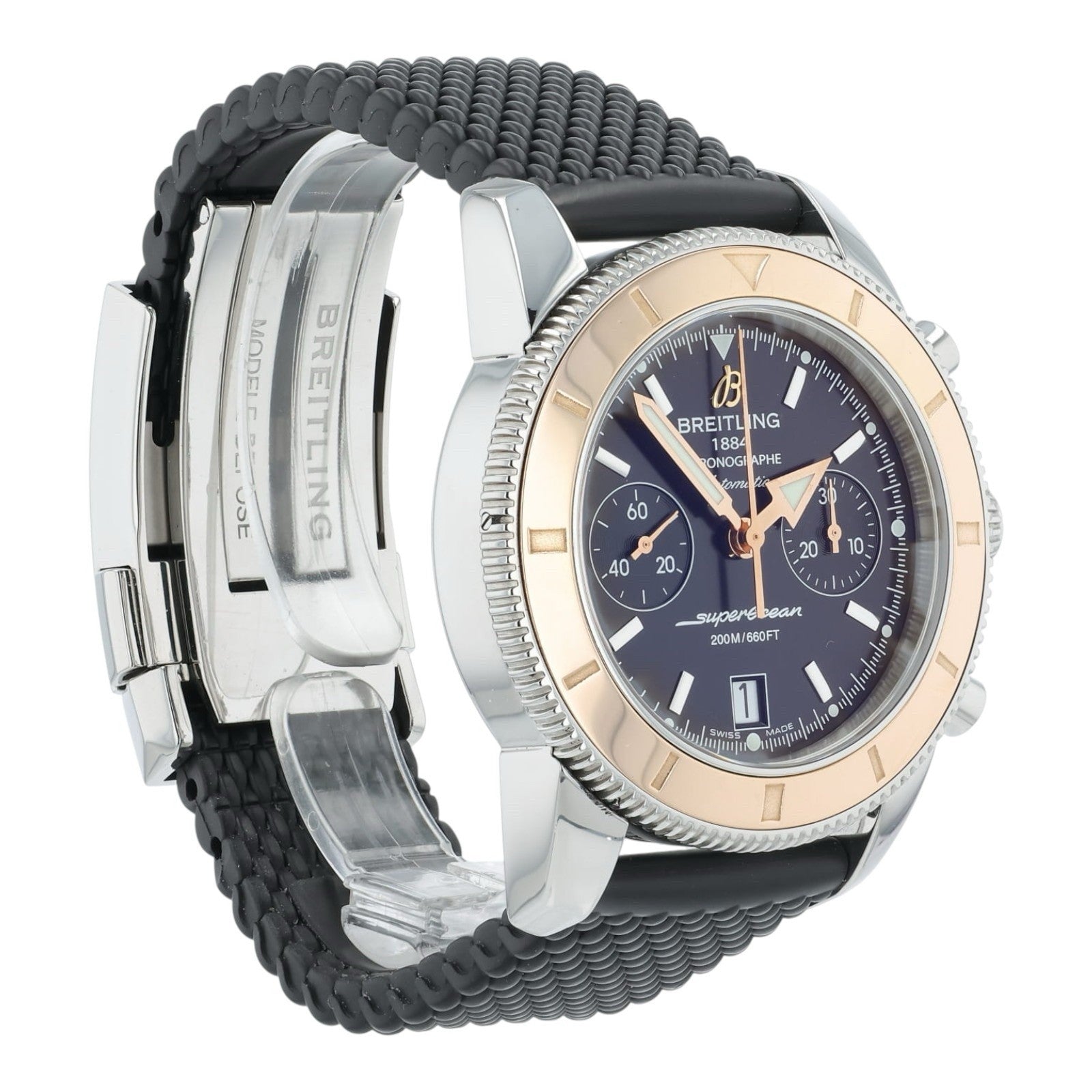 Breitling Superocean Steel & Gold Black Dial 44mm Automatic Mens Watch U23370