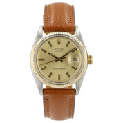Rolex Datejust Gold Color Dial Steel & Gold Case 36mm Automatic Men Watch 1601