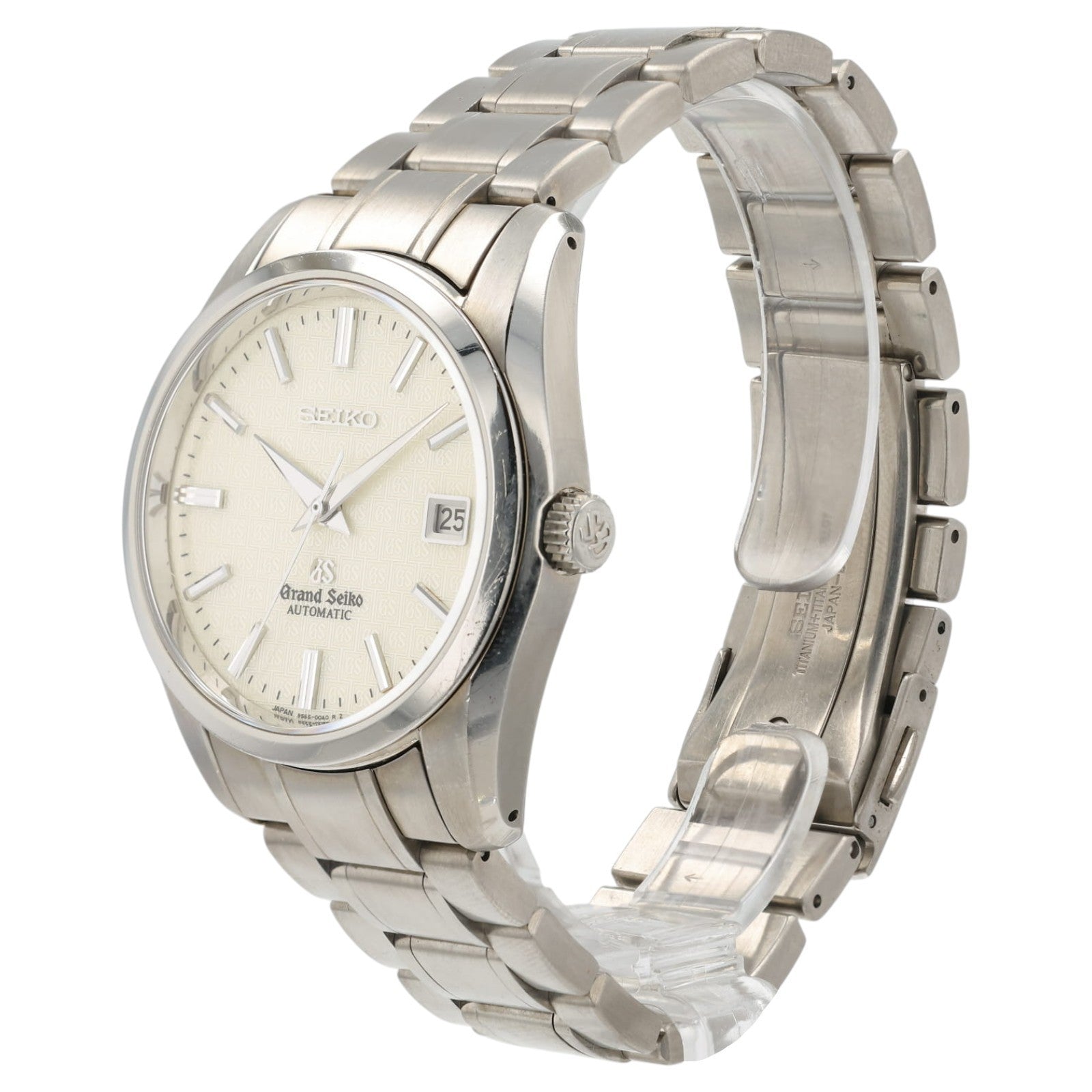 Grand Seiko Heritage Beige Dial Titanium 37mm Automatic Mens Watch SBGR025
