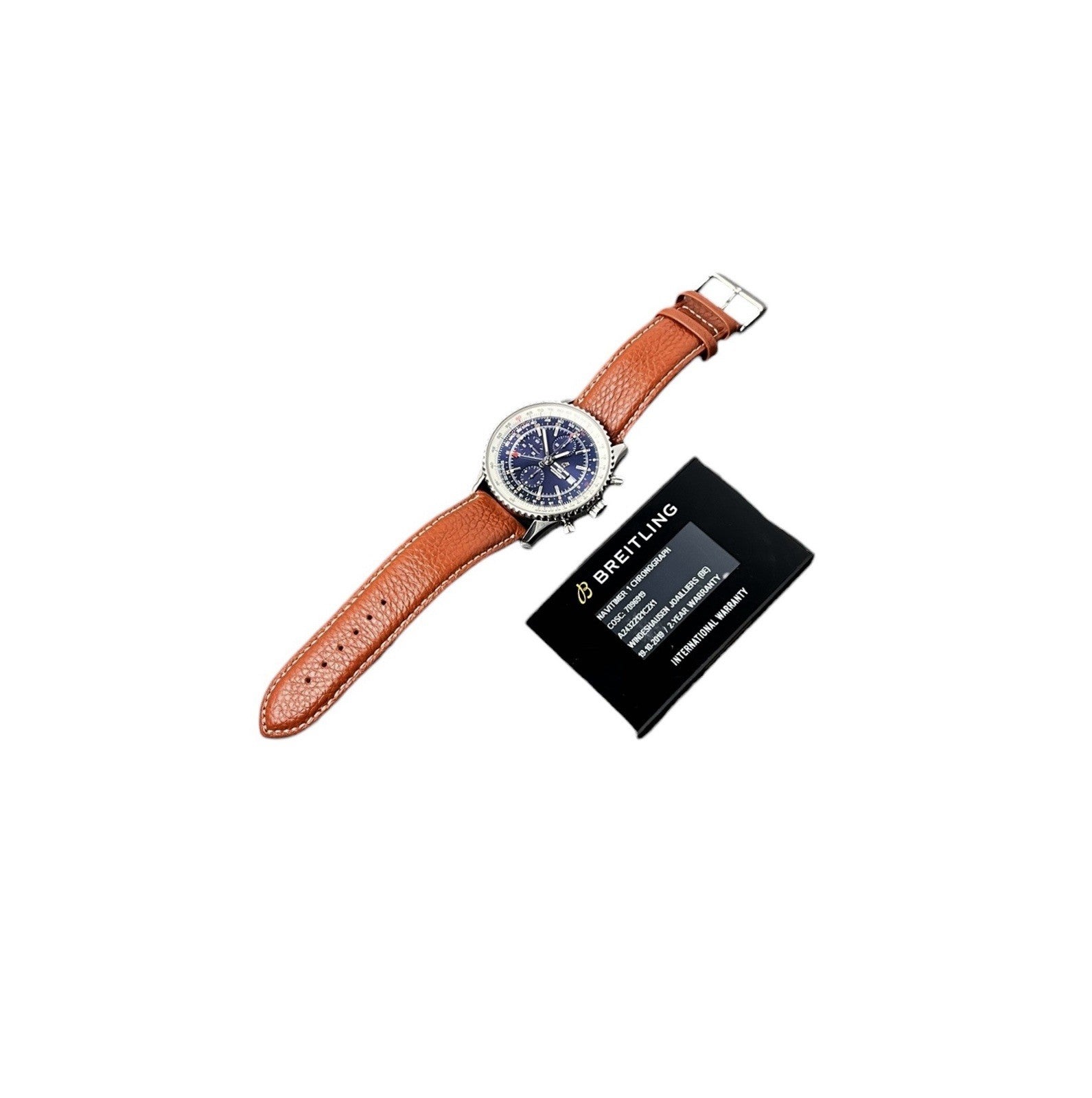 Breitling Navitimer World Stainless Steel Blue Dial 46mm Automatic Mens A24322