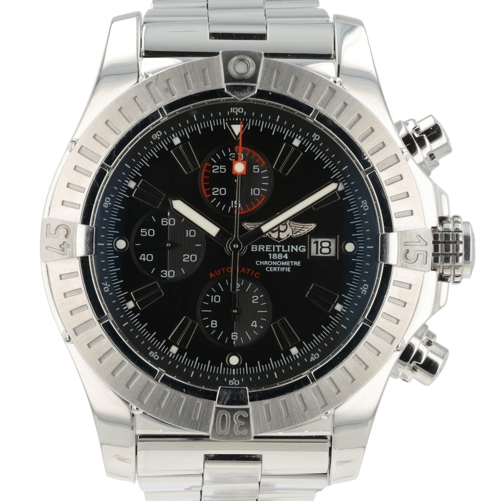 Breitling Avenger Black Dial Stainless Steel 48mm Automatic Mens Watch A13370