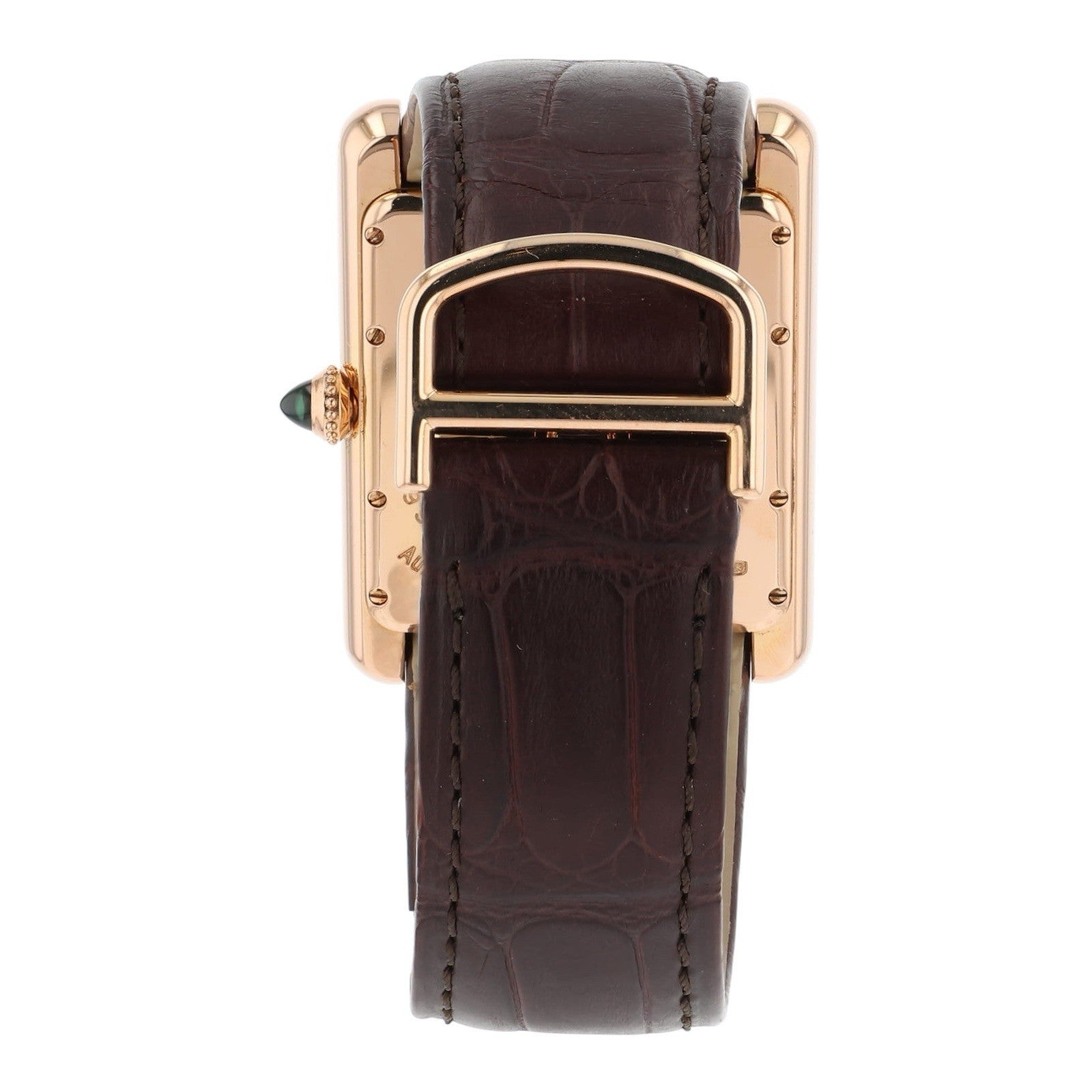Cartier Tank Louis 18 Rose Gold Brown Dial Manual Wind Men's Watch W1560002