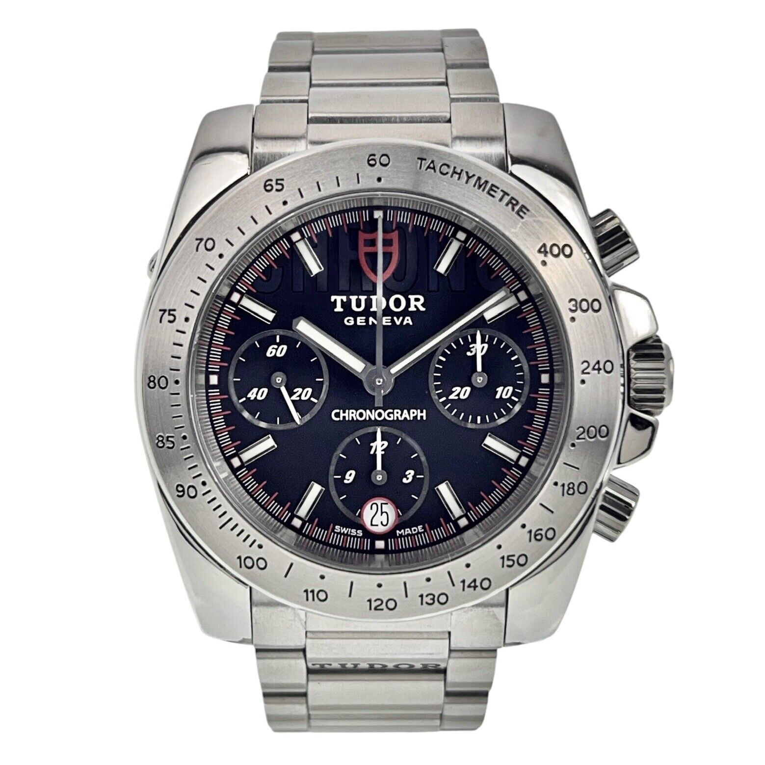 Tudor Sport Chronograph Stainless Steel Black Dial 41mm Automatic Watch 20300