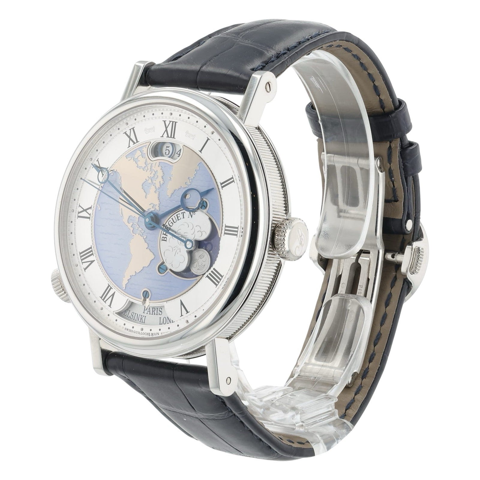 Breguet Classique Hora Mundi Platinum Silver Dial 43mm Automatic Mens 5717PTU
