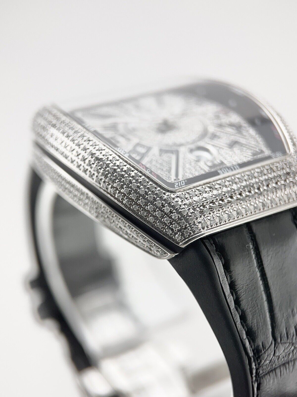 Franck Muller Vanguard Steel 41mm Men’s Watch V41SCDT - Aftermarket Diamonds