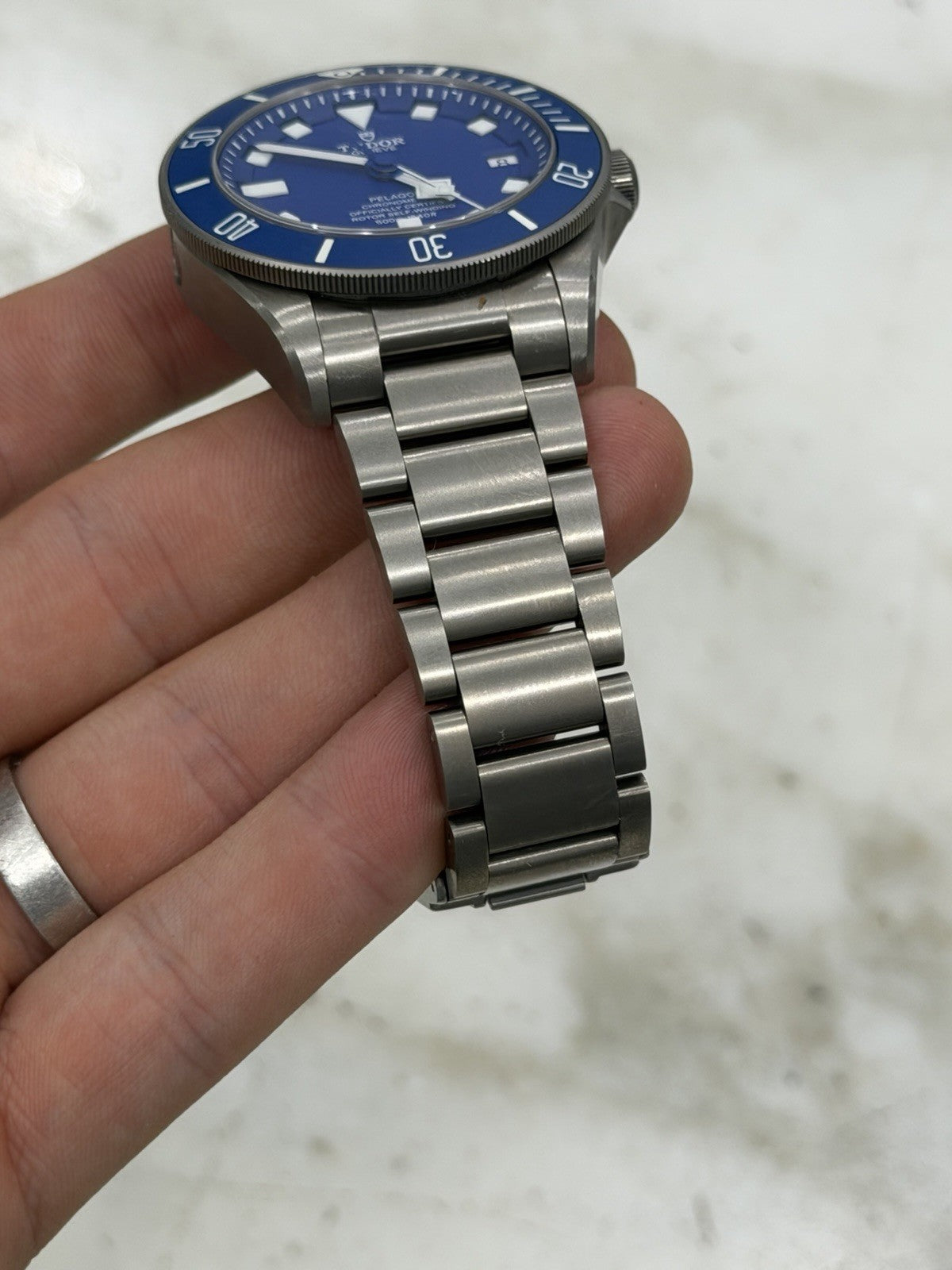 Tudor Pelagos Date Blue Dial Titanium Men's Watch 25600TB  w/ Papers 2015