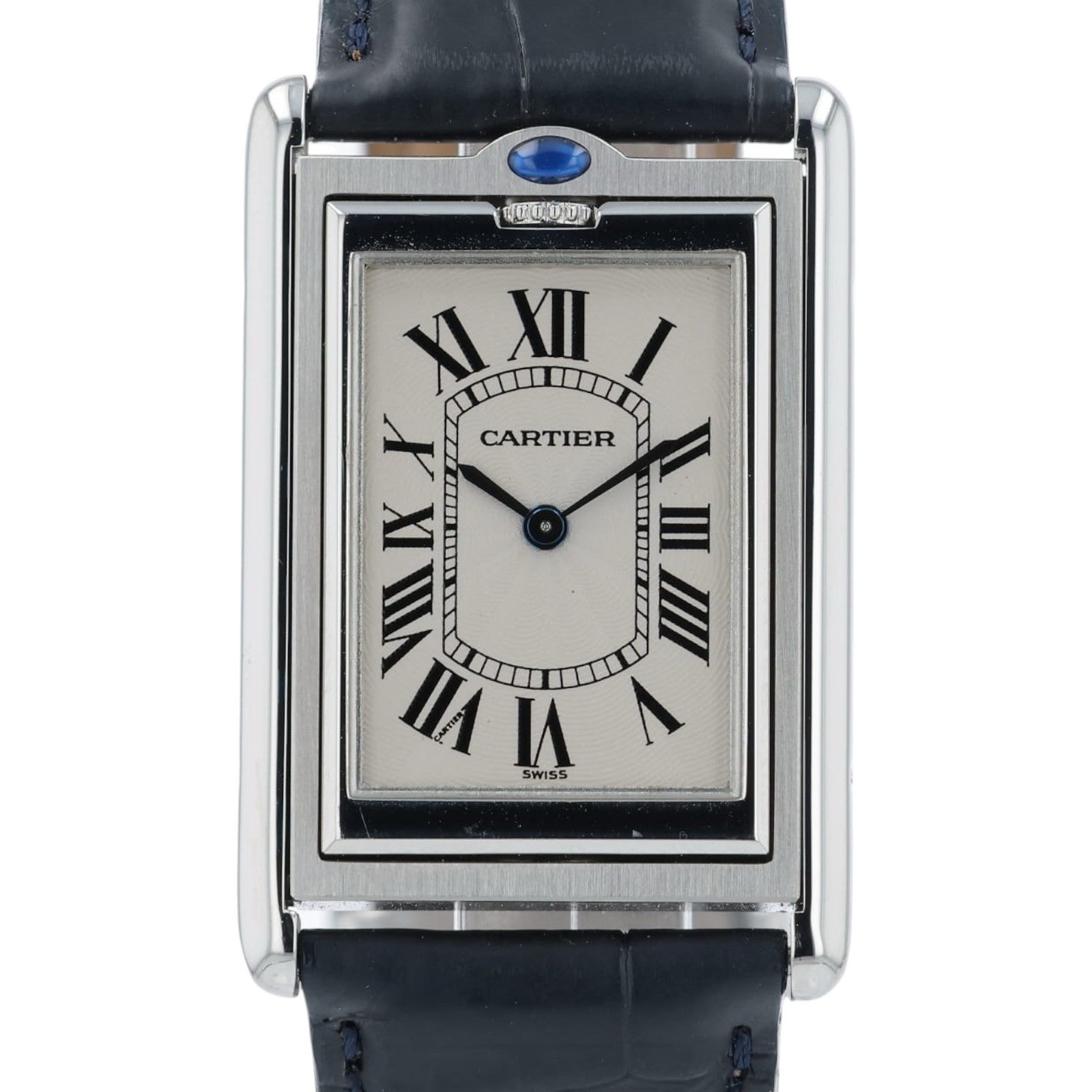Cartier Tank Basculante White Dial Steel 25mm Manual Wind Men's Watch 2390