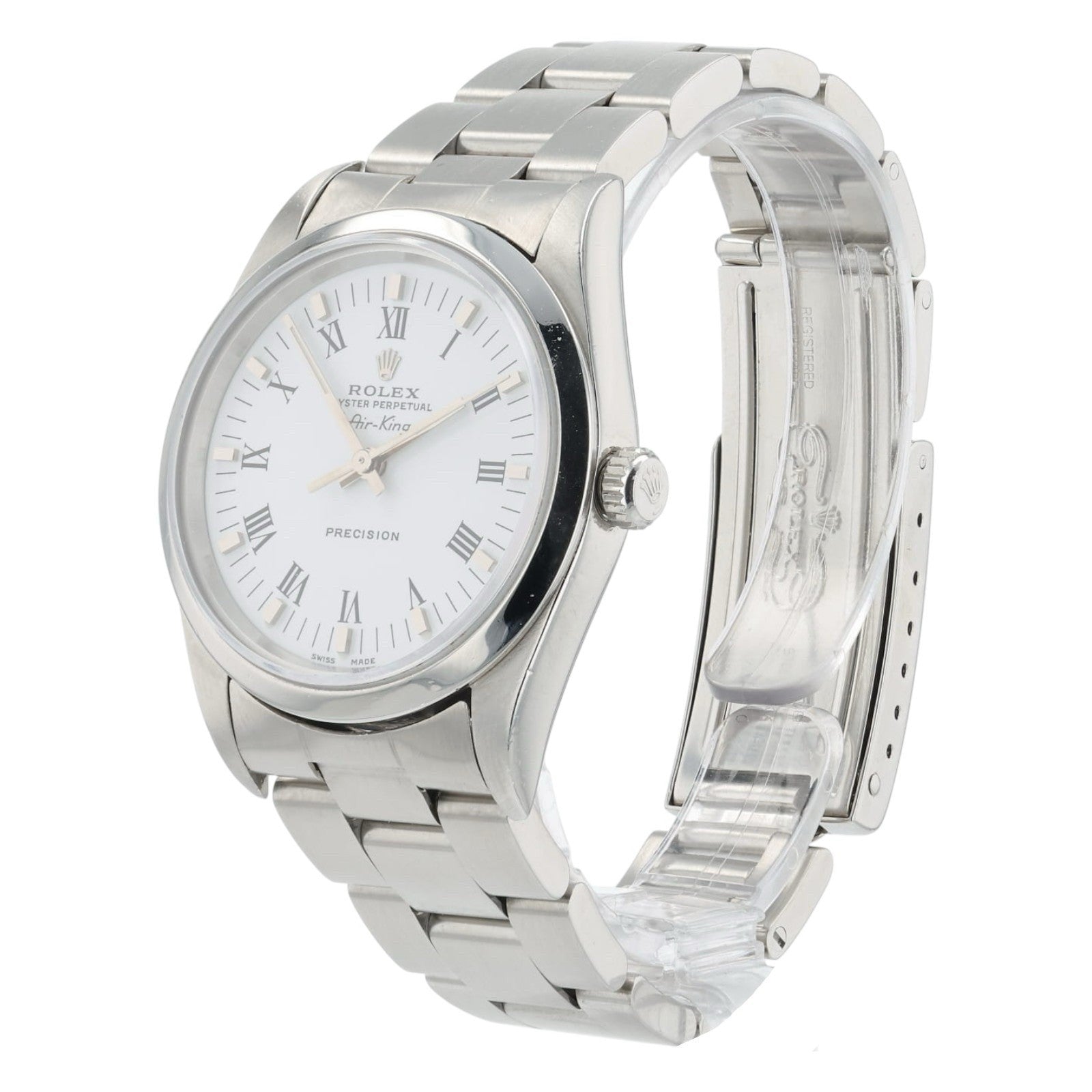 Rolex Air King Stainless Steel White Dial 34mm Automatic Men’s Watch 14000
