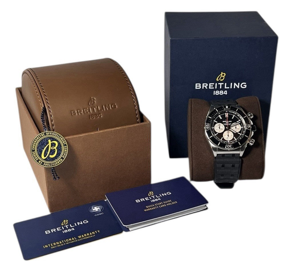 Breitling Chronomat Stainless Steel Black Dial 44mm Automatic Men's Watch AB0136