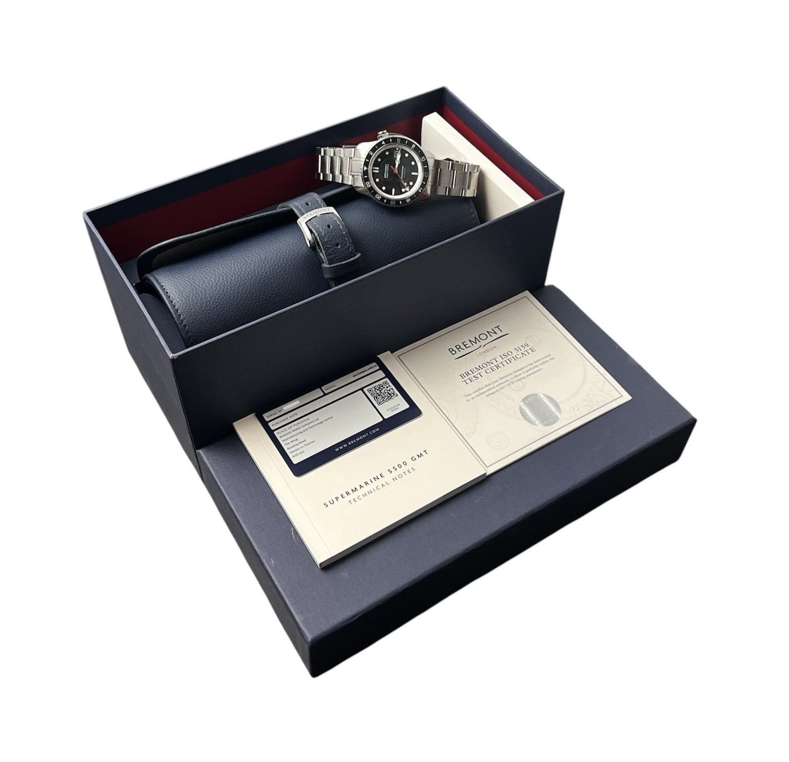 Bremont Waterman GMT Black Dial Steel 43mm Automatic Men’s Watch  - Box/Papers