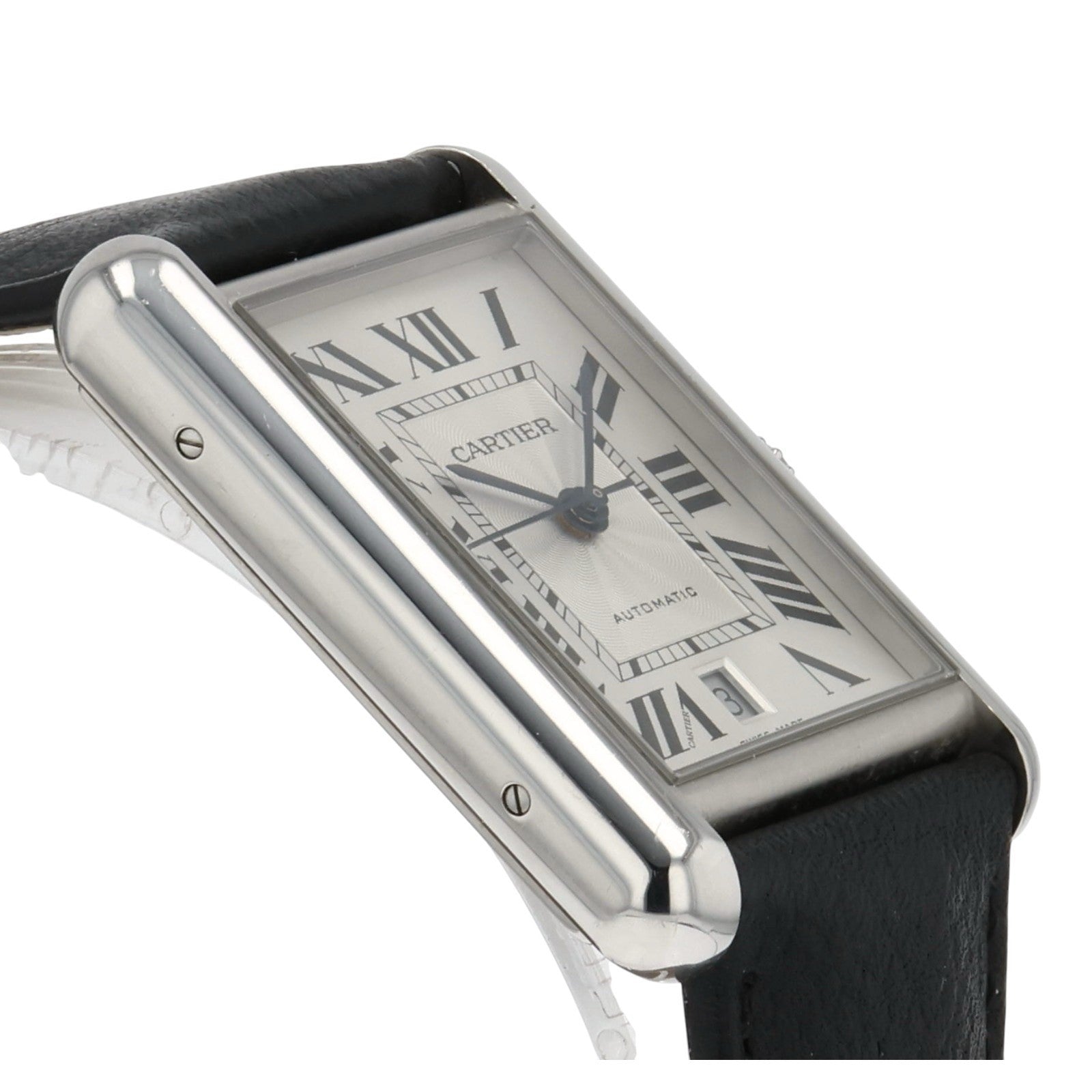 Cartier Tank Stainless Steel Silver Dial 31mm Automatic Men's Watch WSTA0040