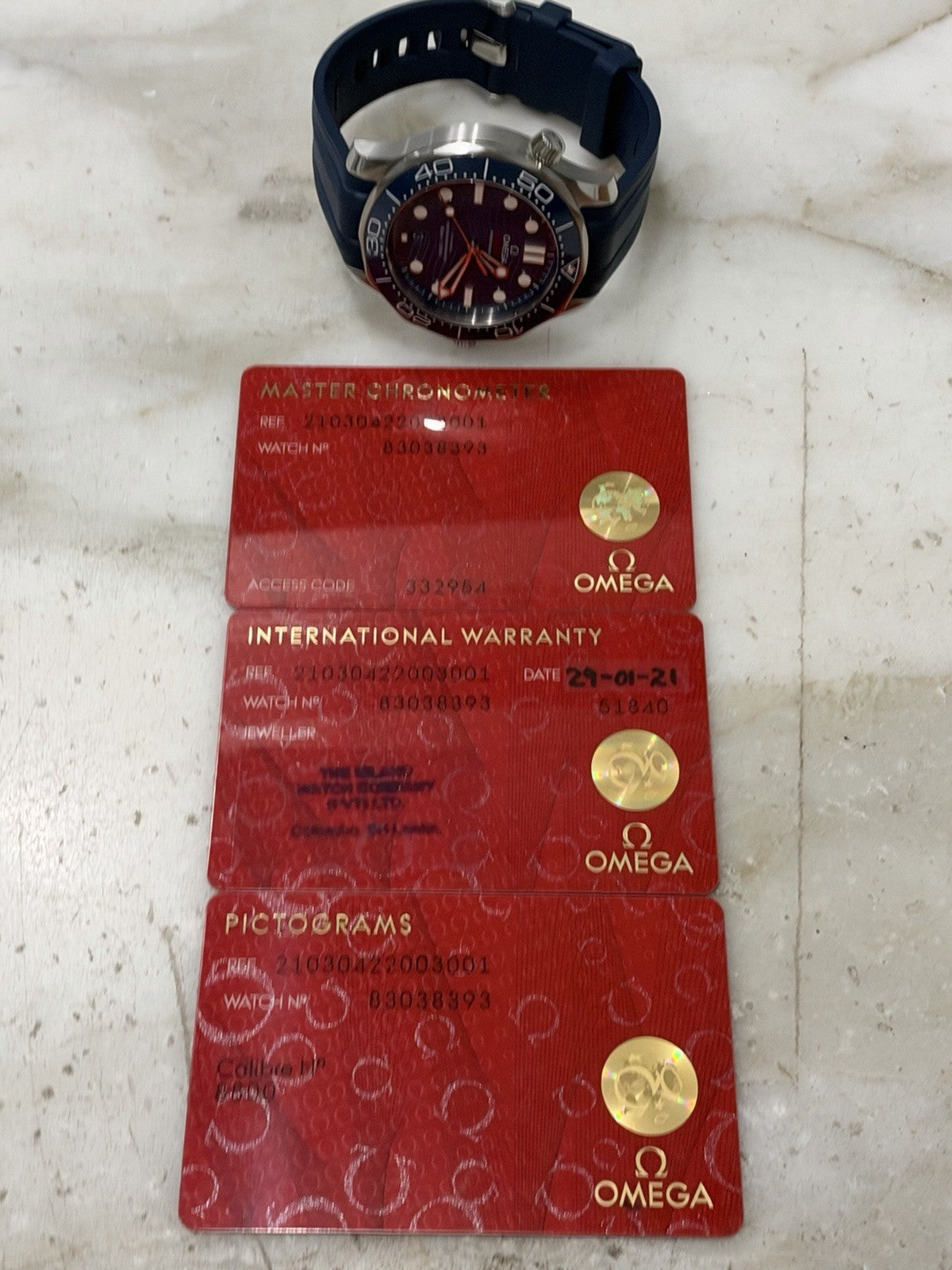 Omega Seamaster Wave 300m Blue Ceramic Men's Watch 210.32.32.42.20.03.001