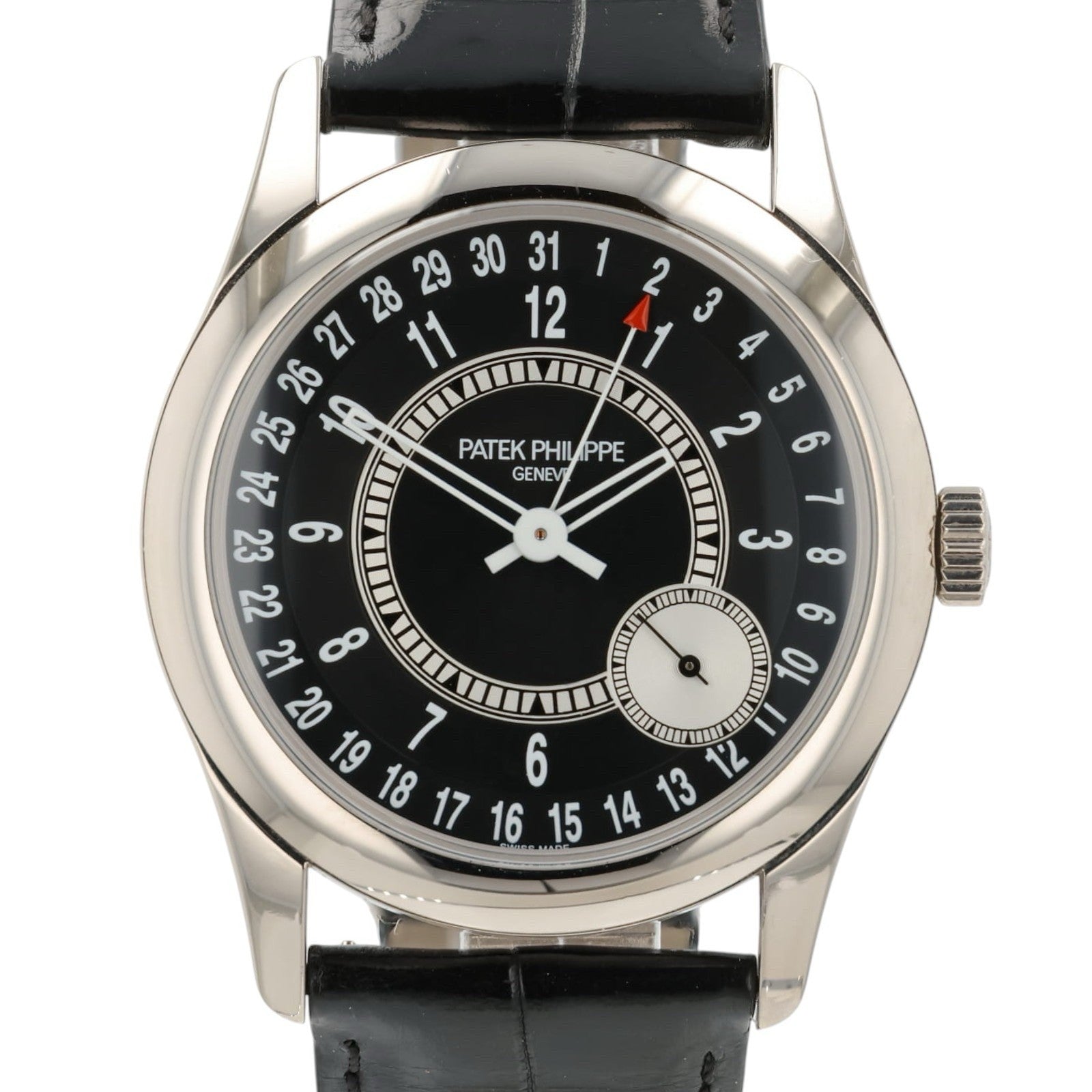 Patek Calatrava Black Dial 18k White Gold 39mm Automatic Movement Men’s 6006G
