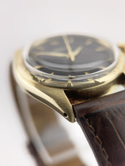 Rolex Oyster Perpetual 14k Gold Black Dial 34mm Automatic Men’s Watch 6084