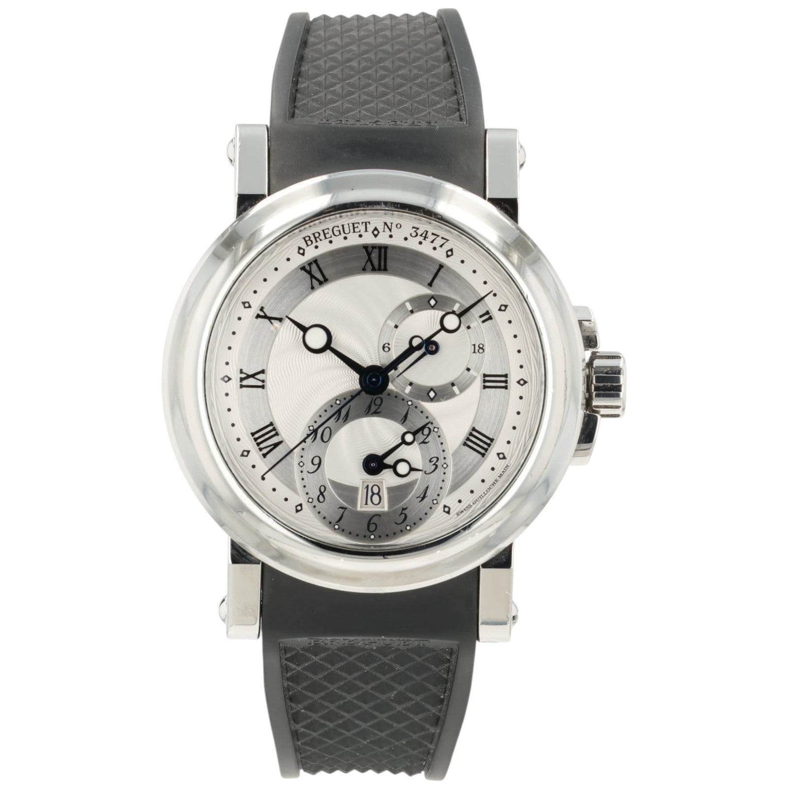 Breguet Marine GMT Dual Time Silver Dial Steel 42mm Automatic Men's Watch 5857ST