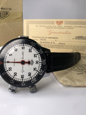 Vintage HEUER Turler STOP WATCH Game Master ~ Left Handed Model ~ Box And Papers