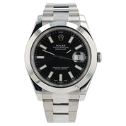 Rolex Datejust Black Dial Stainless Steel 41mm Automatic Men’s Watch 116300