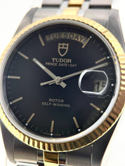 Tudor Prince Date Day Two Tone 36mm Black Dial Automatic Men’s Watch 76213