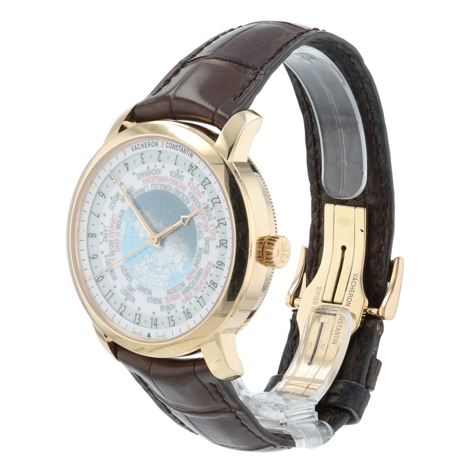 Vacheron Constantin Patrimony World Time 18k Rose Gold Automatic Watch 86060