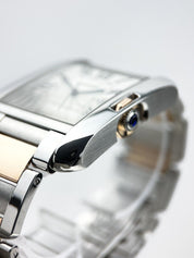 Cartier Tank Anglaise XL W5310006 Two Tone 18K Rose Gold & Steel Auto Watch