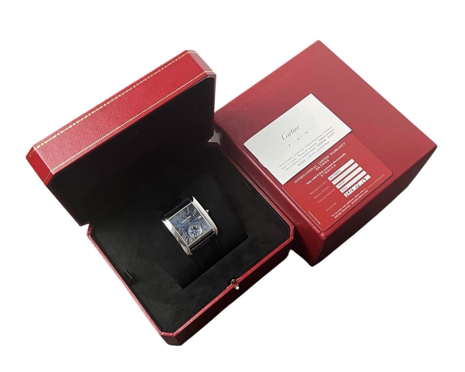 Cartier Tank MC Blue Dial Stainless Steel 44x34mm Automatic Men’s Watch WSTA0010