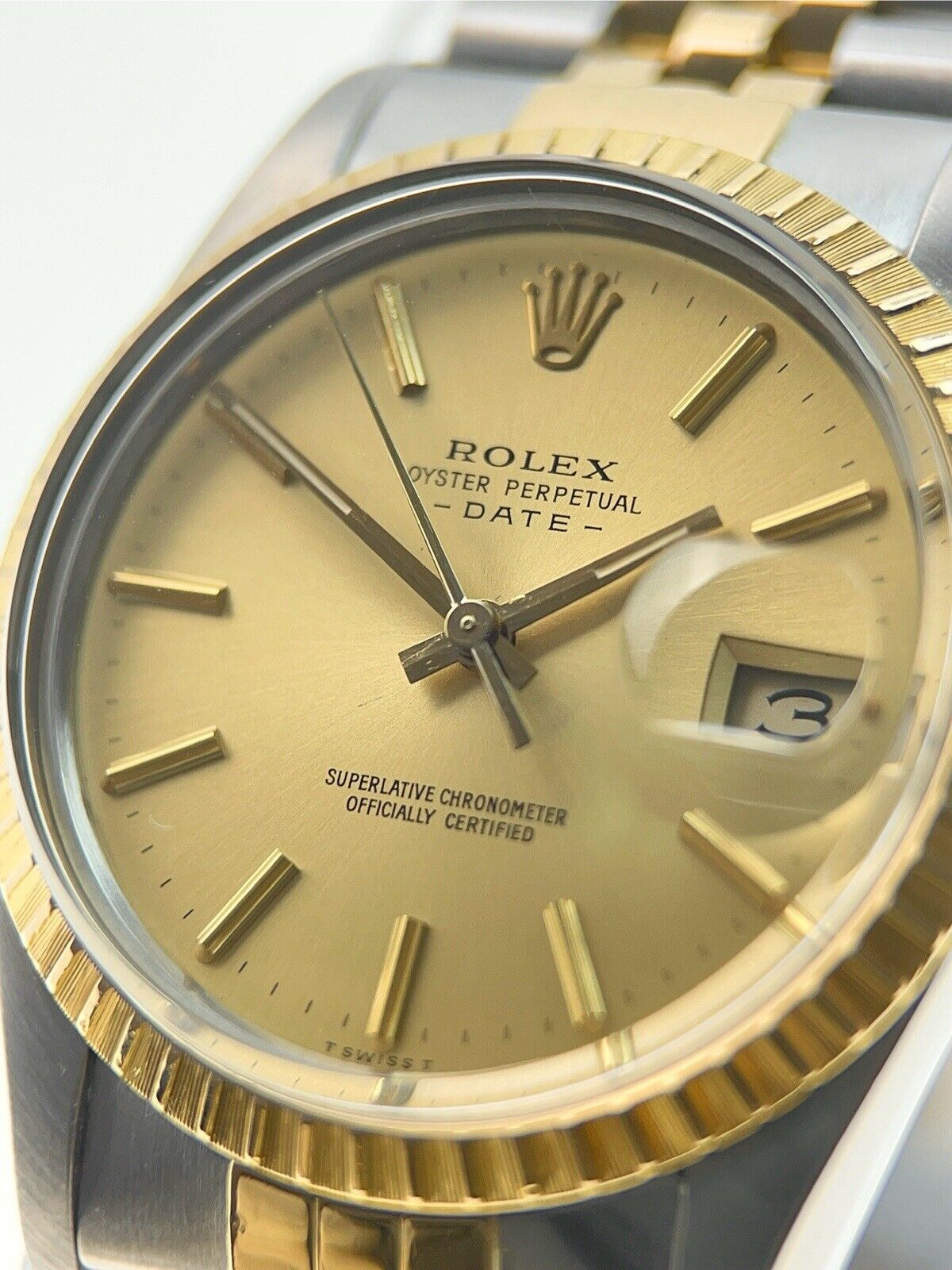 Rolex Oyster Perpetual Gold & Steel 34mm Automatic Men’s Watch 15053