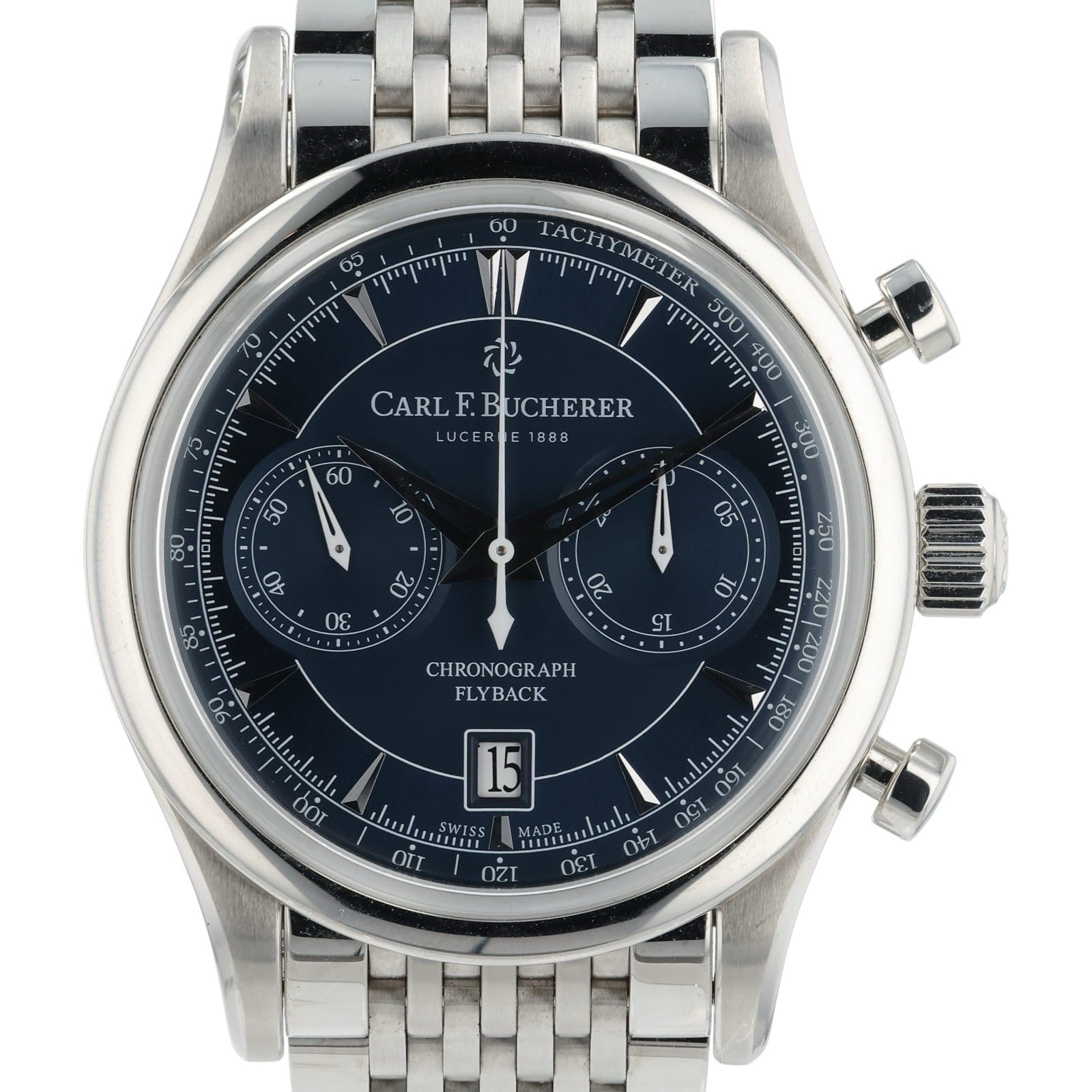 Carl F Bucherer Manero Stainless Steel Blue Dial 43mm Automatic Mens 10919.08