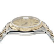 Rolex Datejust Champagne Dial Gold & Steel 36mm Automatic Mens Watch 16013