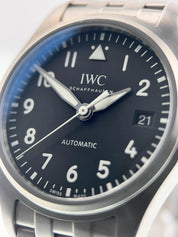 IWC Pilot Date Stainless Steel Black Dial 36mm Automatic Men's Watch IW324010